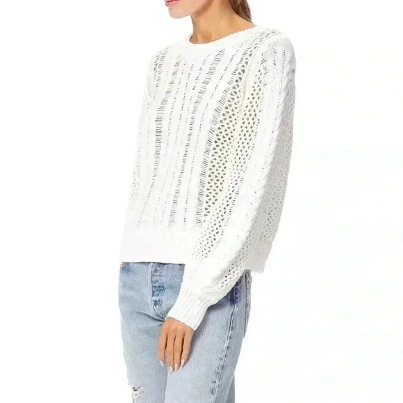 360 sweater white cable knit chunky women’s size x small - Picture 1 of 13